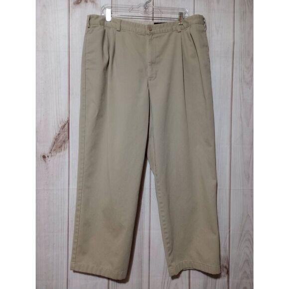 Eddie Bauer Pants Men's 40 Short Tan Khakis Relaxed‎ Fit Vintage - Picture 1 of 7